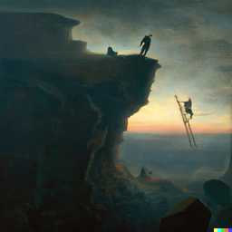 the discovery of gravity, painting by Caspar David Friedrich generated by DALL·E 2